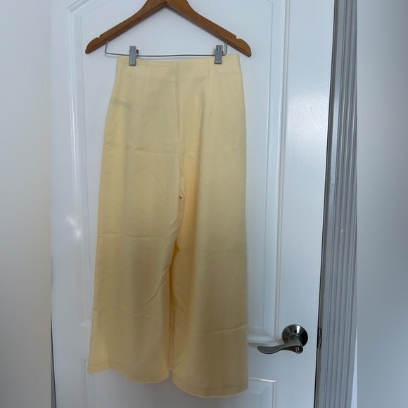 Nobody’s Child Tie Front Wide Leg Trouser in Butter Yellow Lemon size 2 NWT - Picture 3 of 11